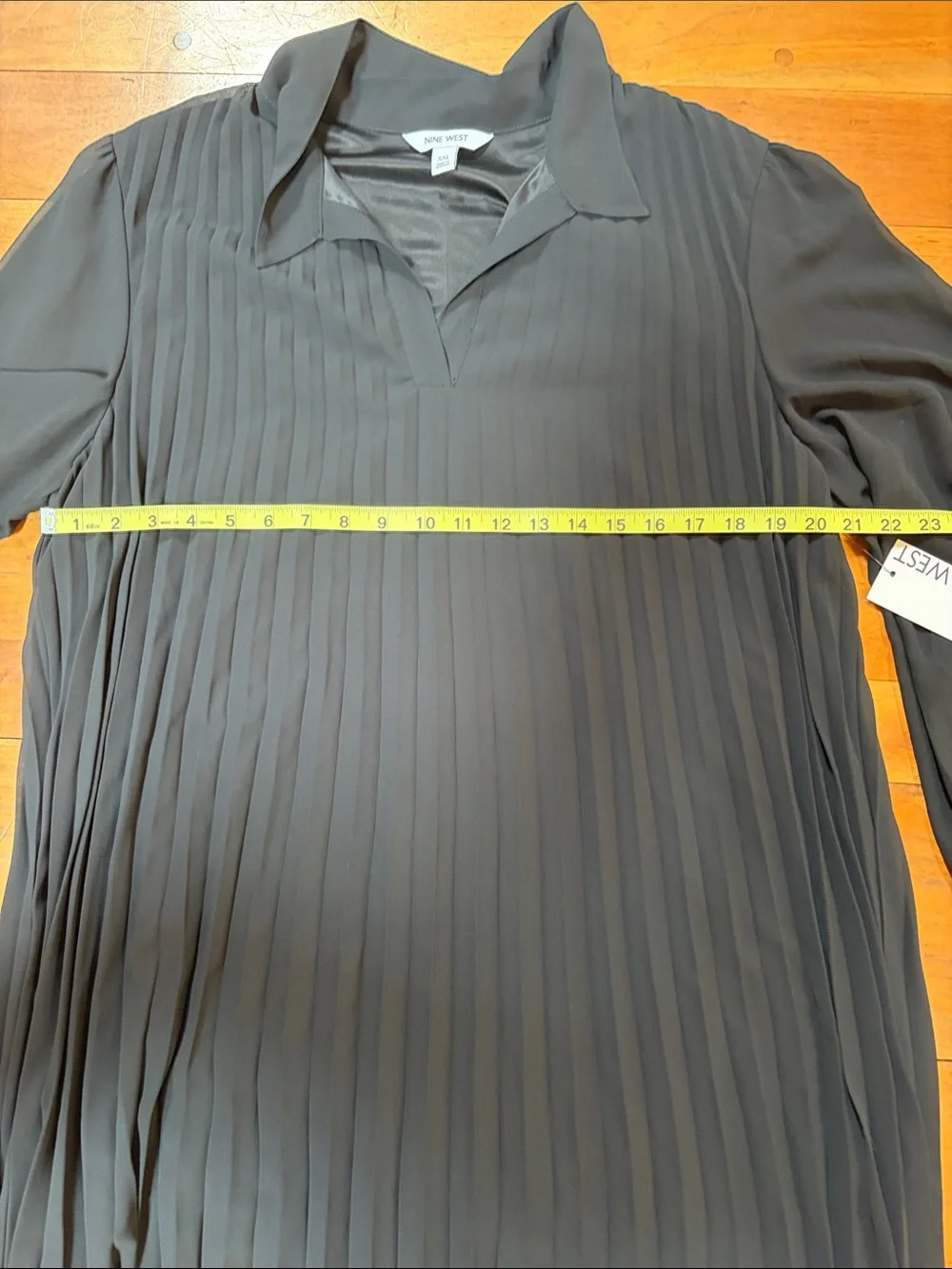 Nine West Black Pleated Tunic Dress